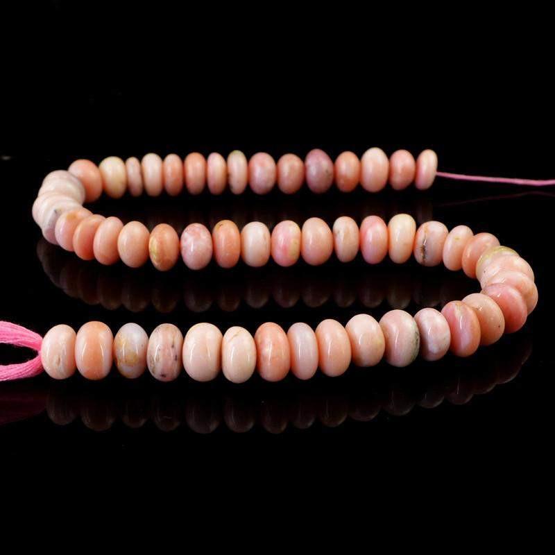 gemsmore:Natural Round Shape Pink Australian Opal Drilled Beads Strand