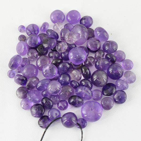gemsmore:Natural Round Shape Purple Amethyst Beads Lot