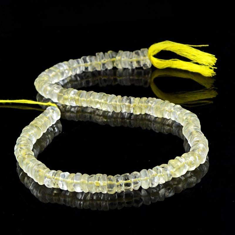 gemsmore:Natural Round Shape Yellow Chalcedony Beads Strand