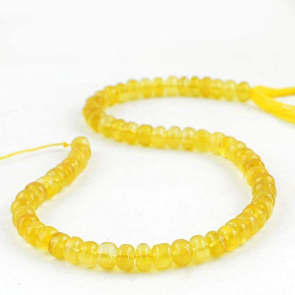 gemsmore:Natural Round Shape Yellow Onyx Beads Strand