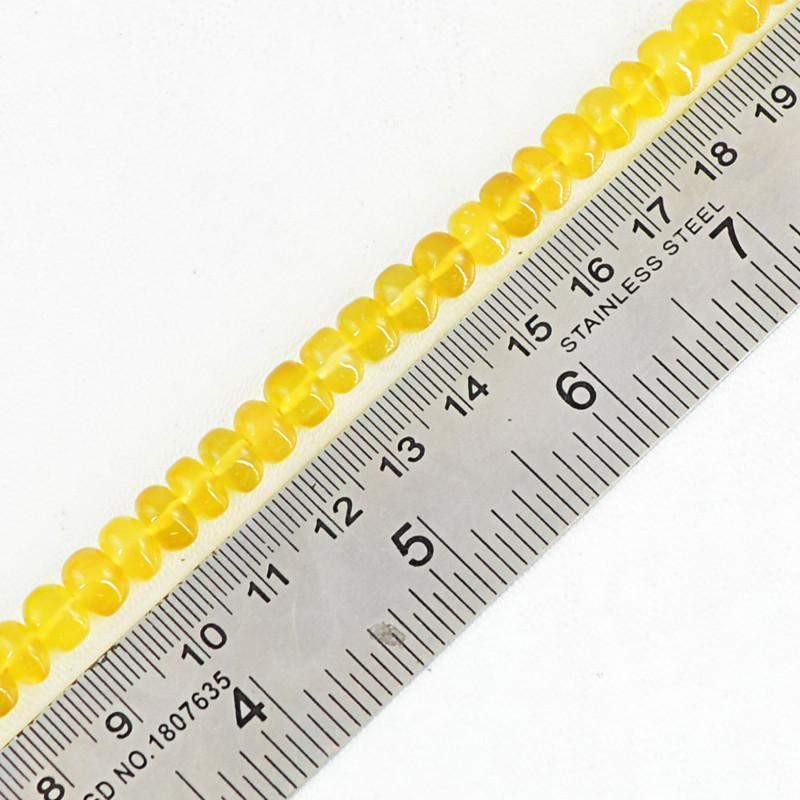 gemsmore:Natural Round Shape Yellow Onyx Beads Strand