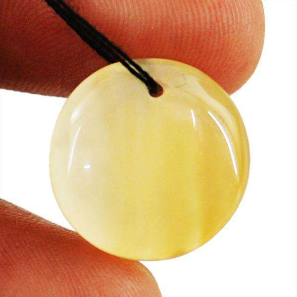 gemsmore:Natural Round Shape Yellow Onyx Untreated Drilled Loose Gemstone