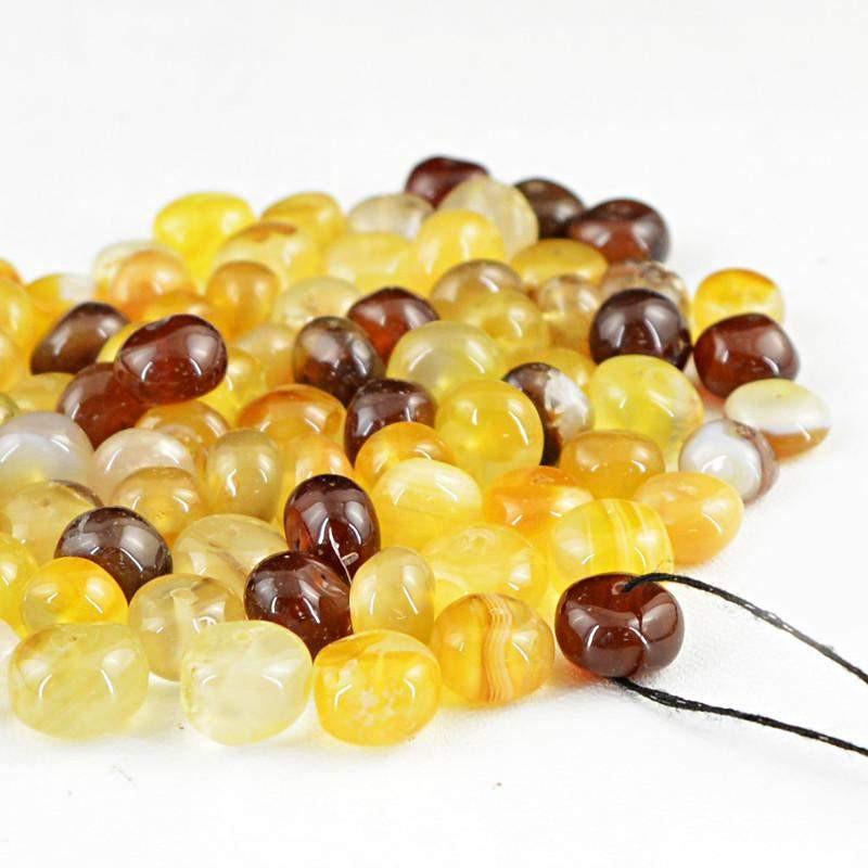 gemsmore:Natural Round Yellow Onyx Drilled Beads Lot