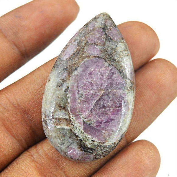 gemsmore:Natural Ruby Ziosite Gemstone - Pear Shape