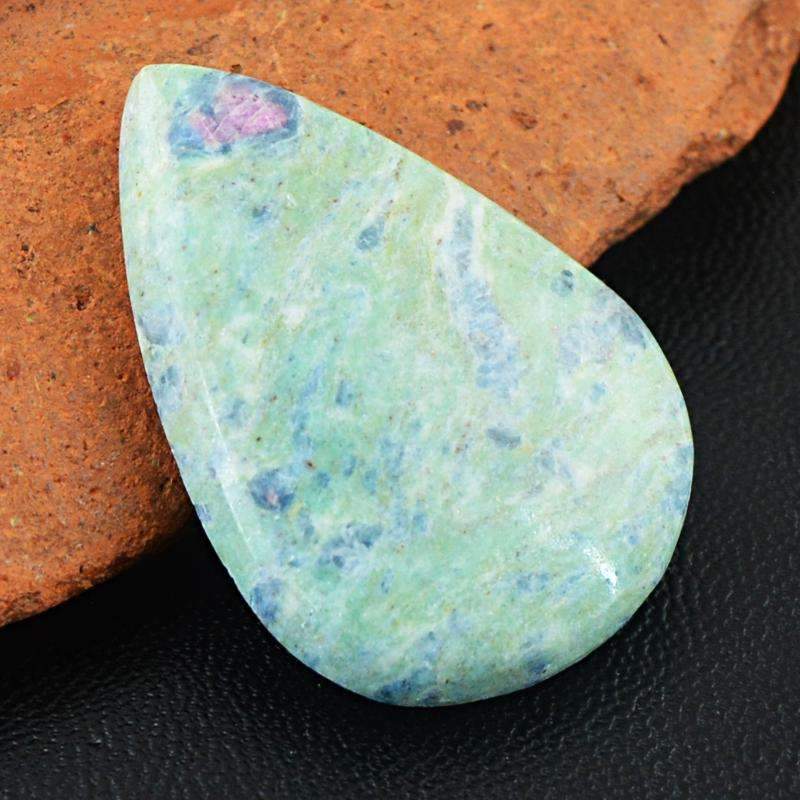 gemsmore:Natural Ruby Ziosite Gemstone - Untreated Pear Shape