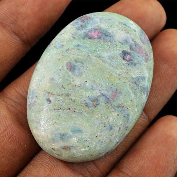 gemsmore:Natural Ruby Ziosite Oval Shape Loose Gemstone