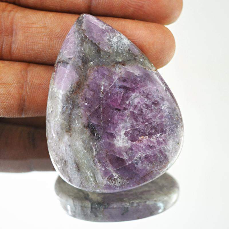 gemsmore:Natural Ruby Ziosite Untreated Pear Shape Gemstone