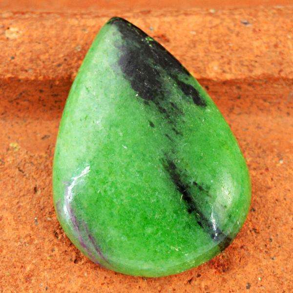 gemsmore:Natural Ruby Zoisite Pear Shape Untreated Loose Gemstone