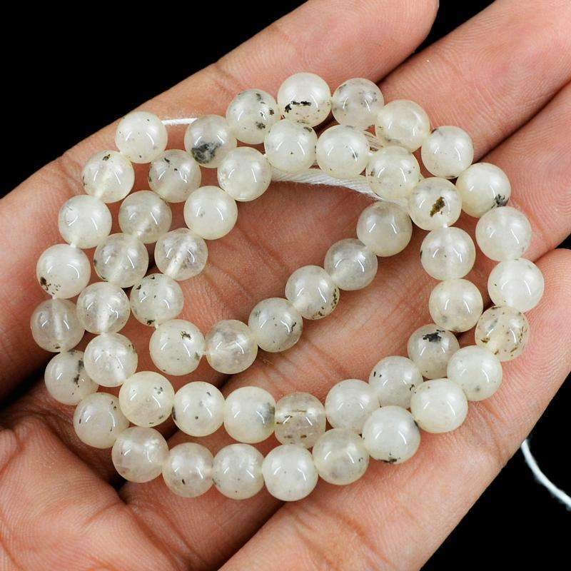 gemsmore:Natural Rutile Quartz Beads Strand Round Shape Drilled