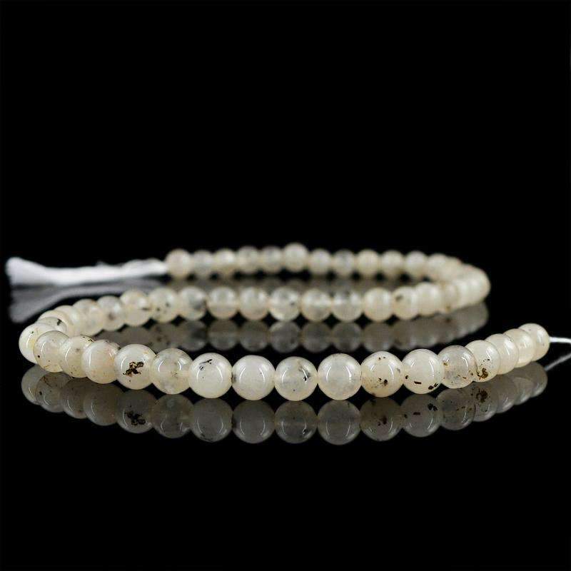 gemsmore:Natural Rutile Quartz Beads Strand Round Shape Drilled