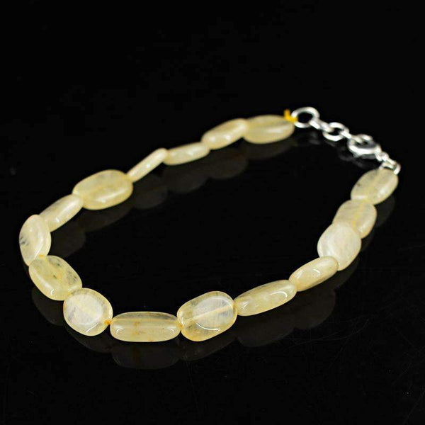 gemsmore:Natural Rutile Quartz Bracelet Oval Shape Beads