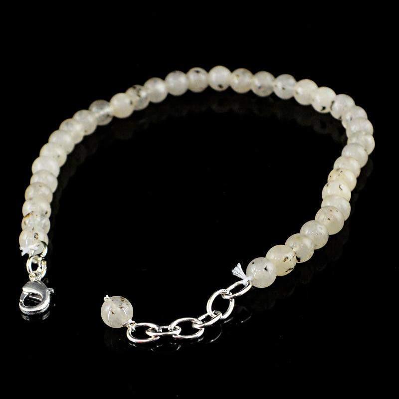 gemsmore:Natural Rutile Quartz Bracelet Round Shape Beads