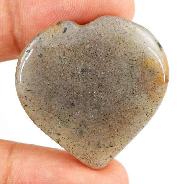 gemsmore:Natural Rutile Quartz Carved Heart Shape Gemstone