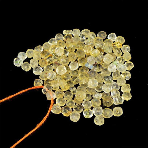 gemsmore:Natural Rutile Quartz Drilled Beads Lot