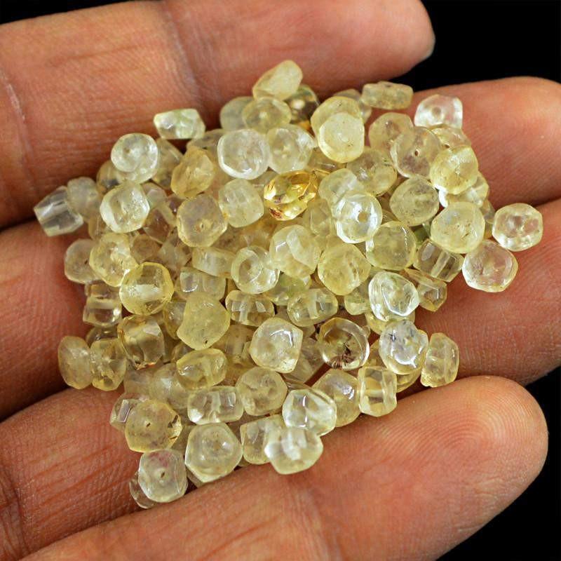 gemsmore:Natural Rutile Quartz Drilled Beads Lot