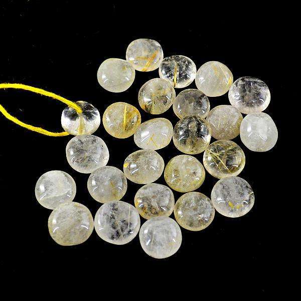 gemsmore:Natural Rutile Quartz Drilled Beads Lot