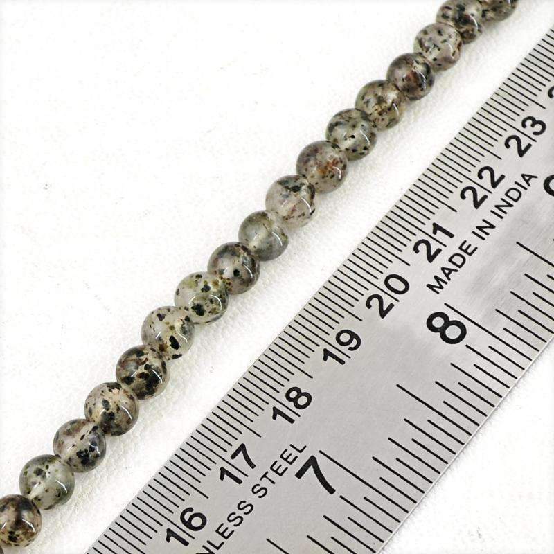gemsmore:Natural Rutile Quartz Drilled Beads Strand - Round Shape
