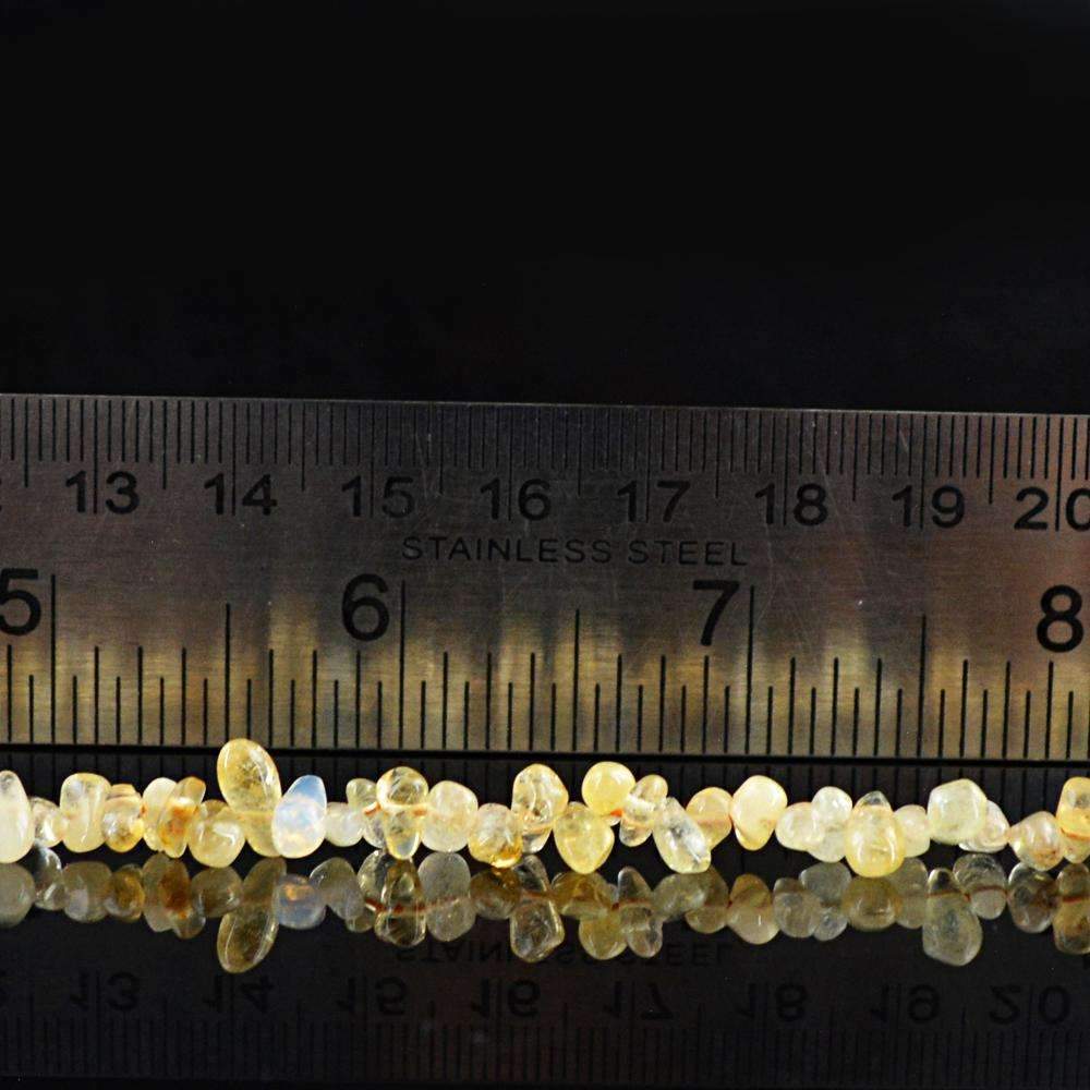 gemsmore:Natural Rutile Quartz Drilled Unheated Beads Strand
