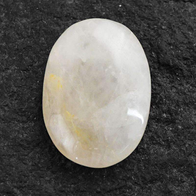 gemsmore:Natural Rutile Quartz Gemstone - Oval Shape