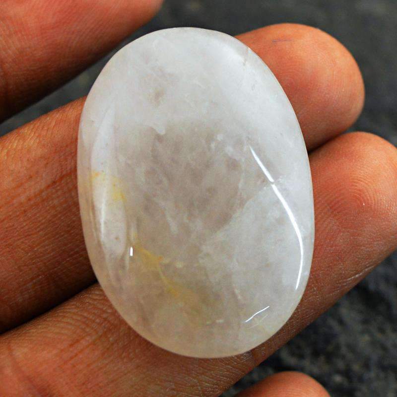 gemsmore:Natural Rutile Quartz Gemstone - Oval Shape