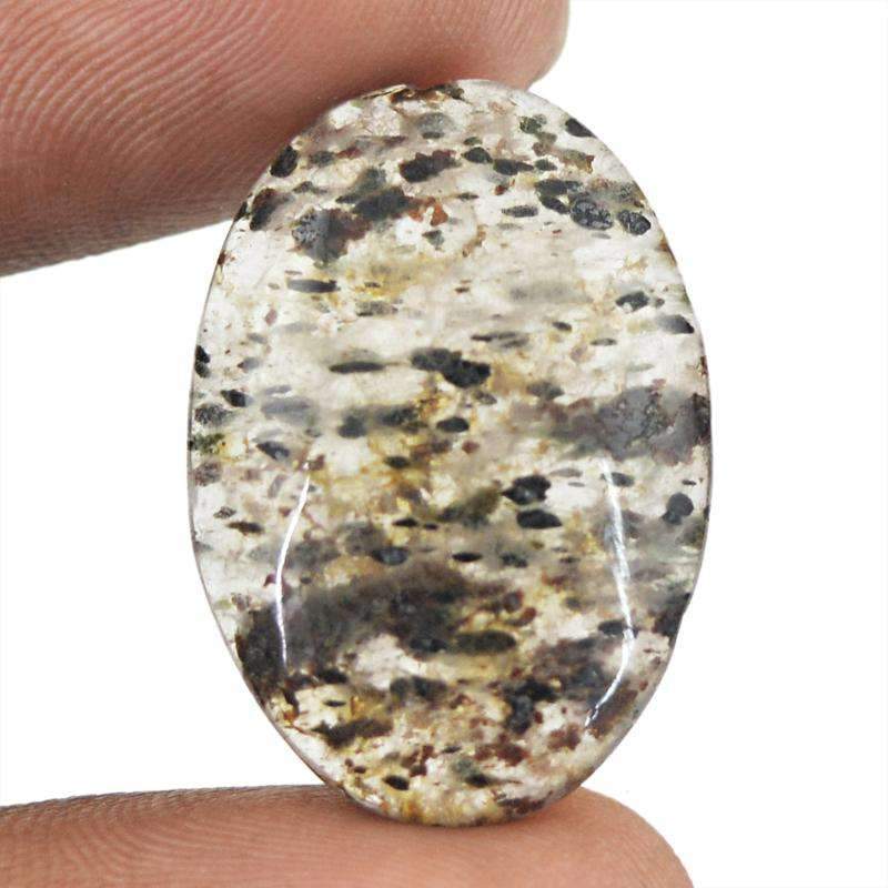 gemsmore:Natural Rutile Quartz Gemstone - Oval Shape