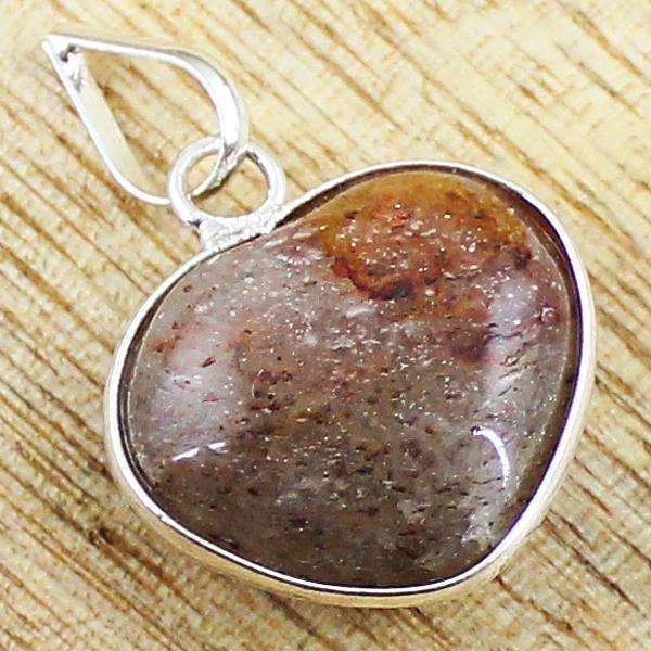 gemsmore:Natural Rutile Quartz Heart Shape Healing Pendant