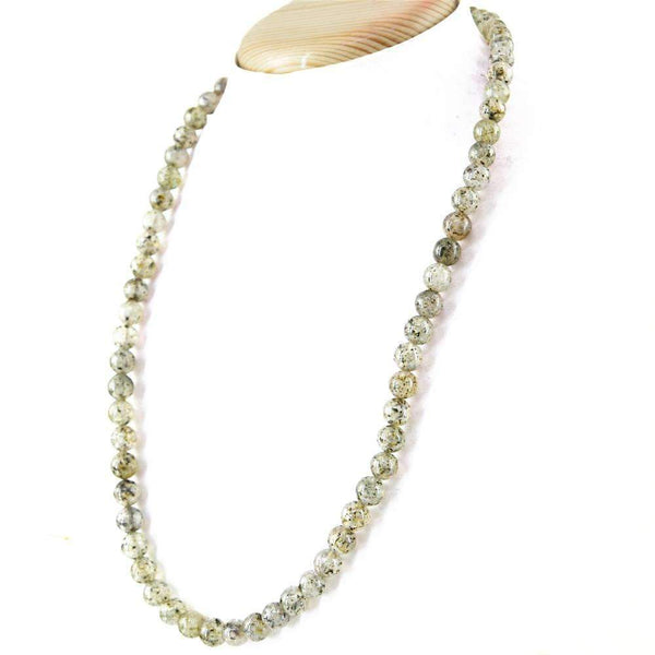 gemsmore:Natural Rutile Quartz Necklace 20 Inches Long Round Shape Beads