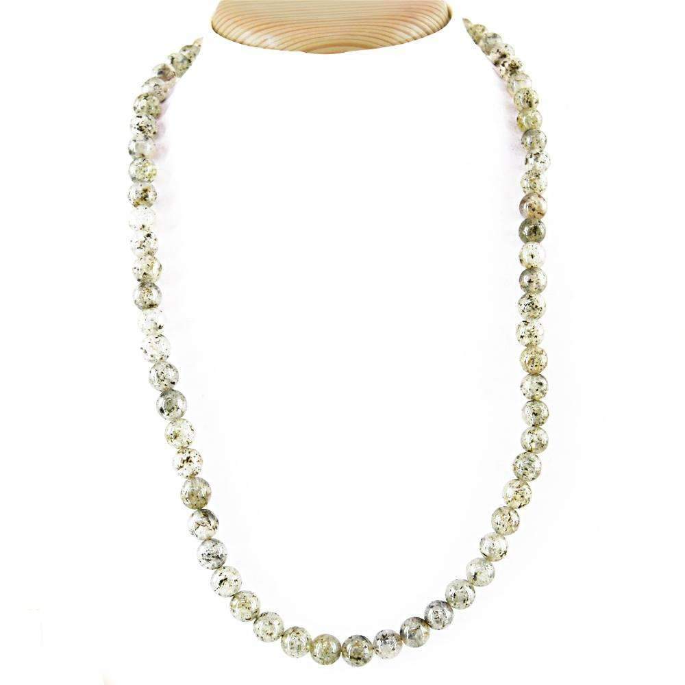 gemsmore:Natural Rutile Quartz Necklace 20 Inches Long Round Shape Beads