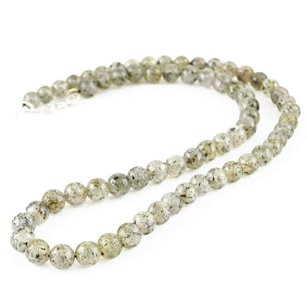 gemsmore:Natural Rutile Quartz Necklace 20 Inches Long Round Shape Beads