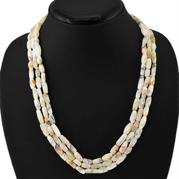 gemsmore:Natural Rutile Quartz Necklace Faceted Beads