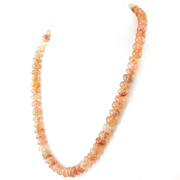 gemsmore:Natural Rutile Quartz Necklace Single Strand Round Beads