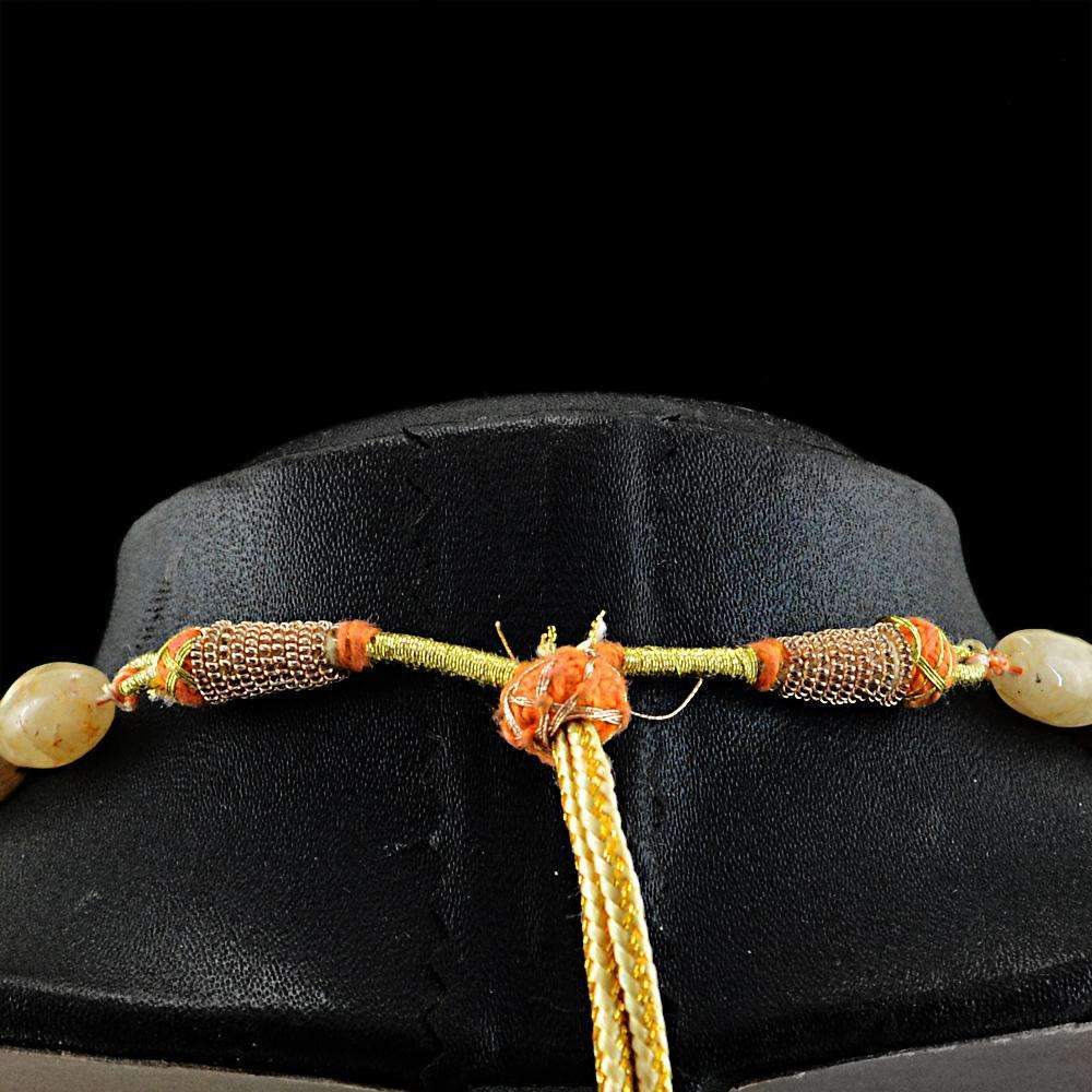 gemsmore:Natural Rutile Quartz Necklace Single Strand Untreated Beads