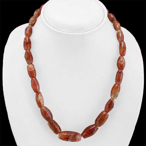 gemsmore:Natural Rutile Quartz Necklace Unheated Beads