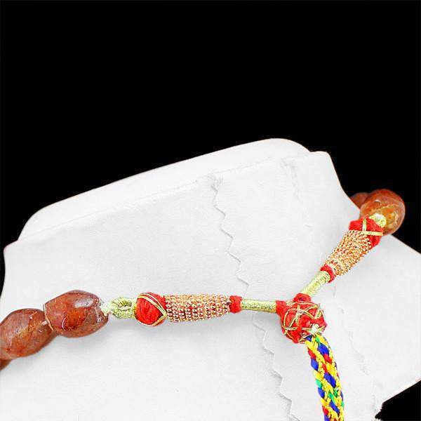 gemsmore:Natural Rutile Quartz Necklace Unheated Beads