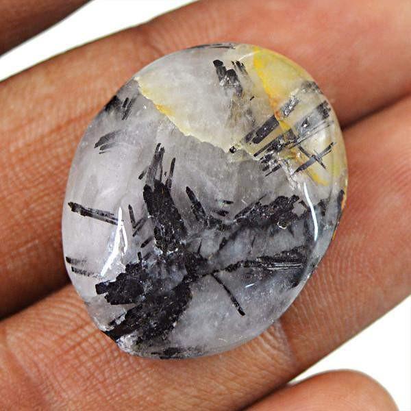 gemsmore:Natural Rutile Quartz Oval Shape Loose Gemstone