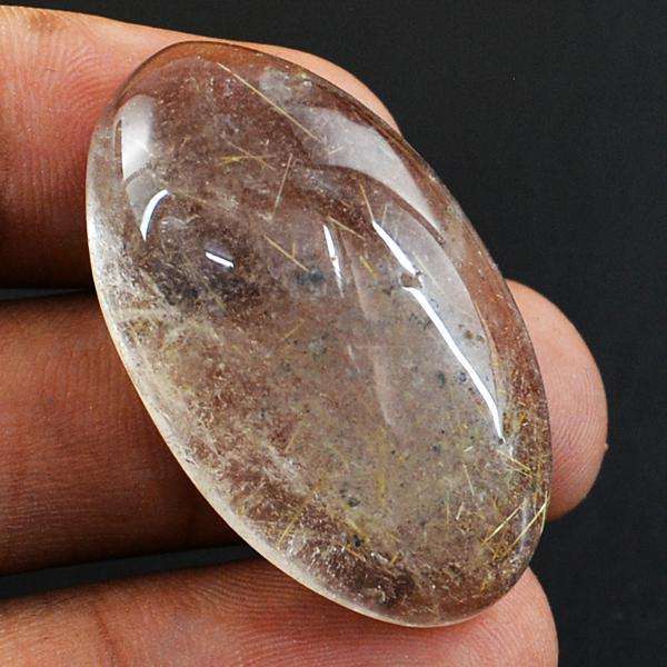 gemsmore:Natural Rutile Quartz Oval Shape Loose Gemstone