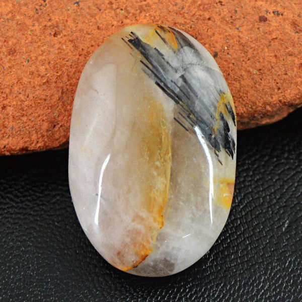 gemsmore:Natural Rutile Quartz Oval Shape Unheated Gemstone