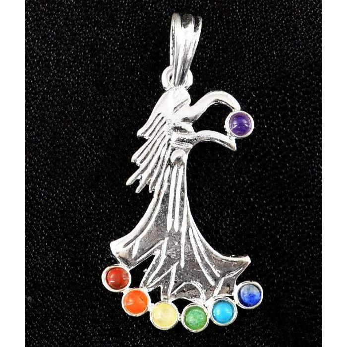 gemsmore:Natural Seven Chakra Crystal Crystal Healing Pendant