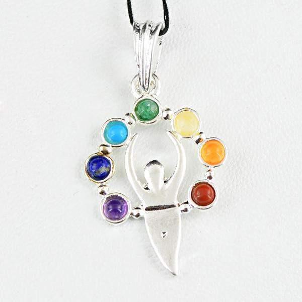 gemsmore:Natural Seven Chakra Crystal Healing Pendant