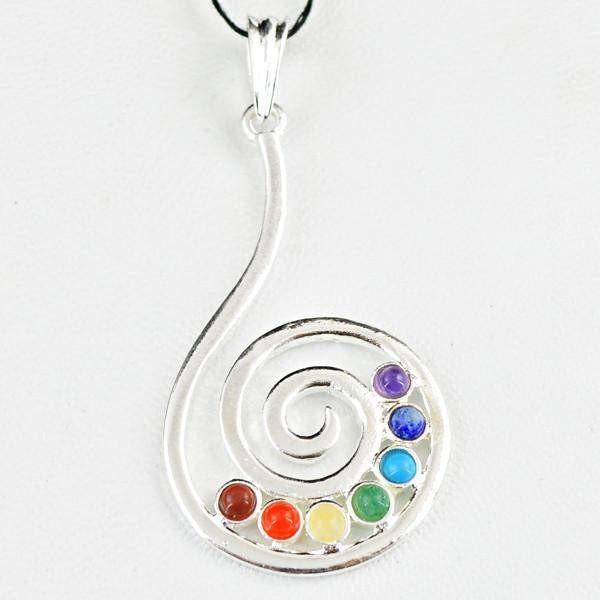 gemsmore:Natural Seven Chakra Crystal Healing Pendant