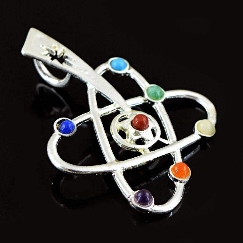 gemsmore:Natural Seven Chakra Healing Pendant - Best Quality