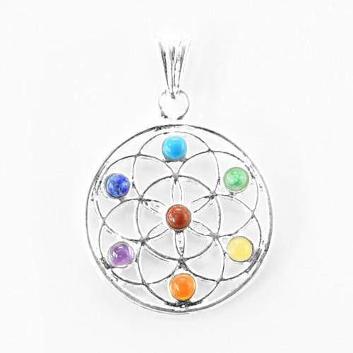 gemsmore:Natural Seven Chakra Healing Pendant