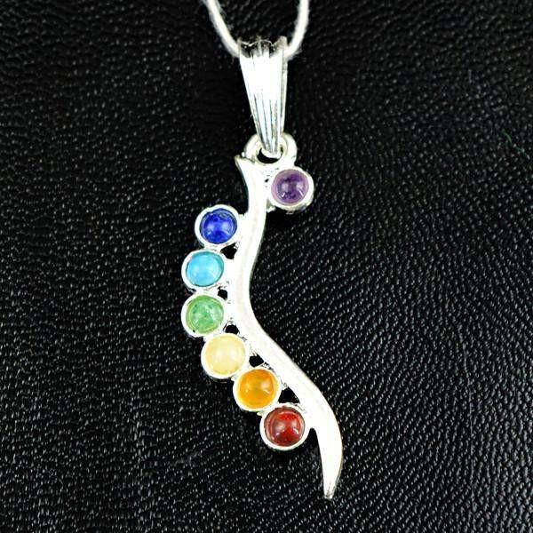 gemsmore:Natural Seven Chakra Healing Pendant