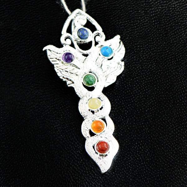 gemsmore:Natural Seven Chakra Healing Pendant