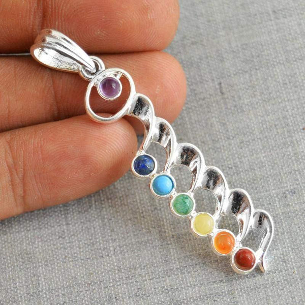 gemsmore:Natural Seven Chakra Healing Pendant