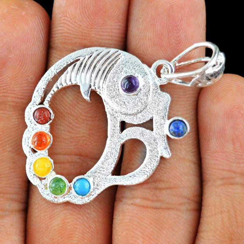 gemsmore:Natural Seven Chakra Healing Pendant