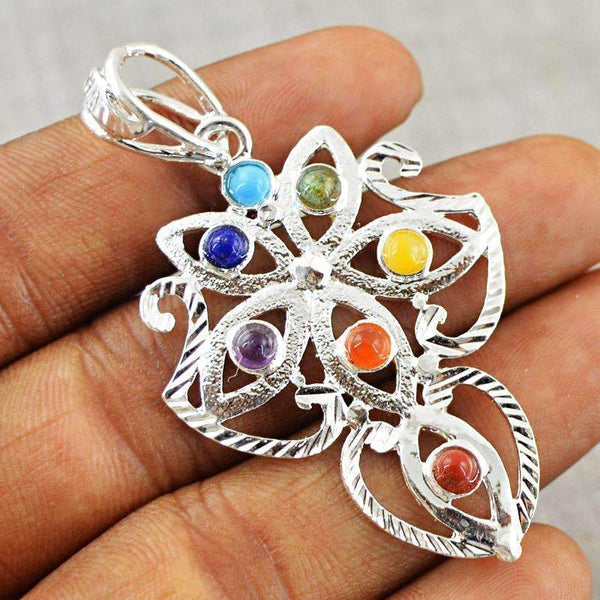 gemsmore:Natural Seven Chakra Healing Pendant