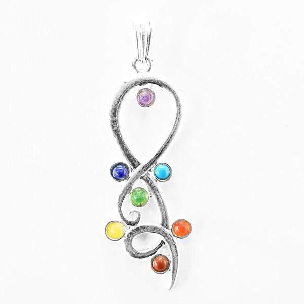 gemsmore:Natural Seven Chakra Reiki Healing Pendant