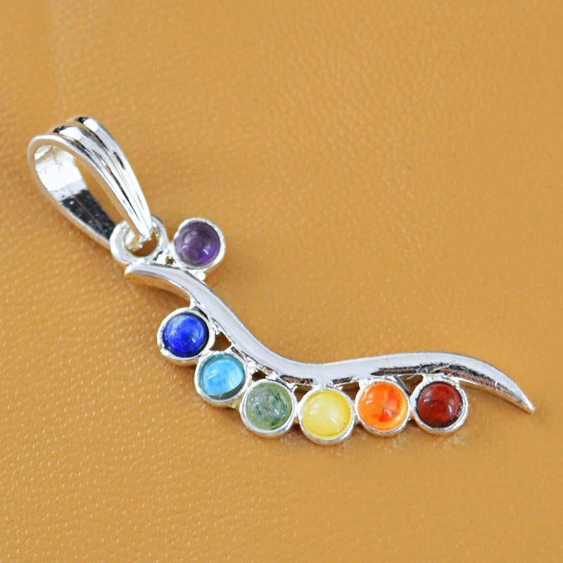 gemsmore:Natural Seven Chakra Reiki Healing Pendant