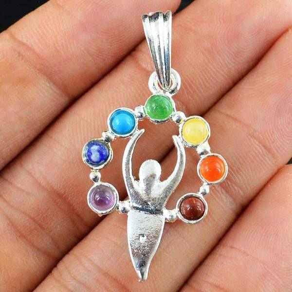 gemsmore:Natural Seven Chakra Reiki Healing Pendant